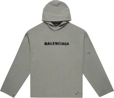 Худи Balenciaga Blurry Logo Hoodie &apos;Steel Grey/Black&apos;, серый