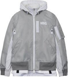 Куртка Nike x Sacai Layered Bomber Jacket &apos;Grey Fog&apos;, серый