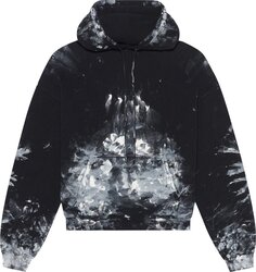 Худи Balenciaga Painter Fitted Hoodie &apos;Black/White&apos;, черный