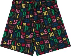 Шорты для плавания Palm Angels x Vilebrequin All Over Logo Swimshorts &apos;Black/Multicolor&apos;, черный