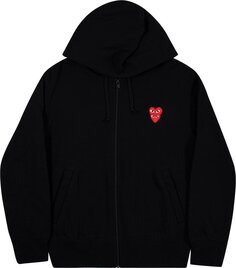 Толстовка Comme des Garçons PLAY Heart Logo Zip Up Hooded Sweatshirt &apos;Black&apos;, черный
