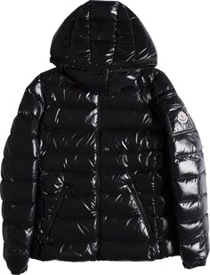 Куртка Moncler Bady Hooded Shiny Full Zip, черный