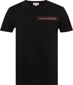 Футболка Alexander McQueen Selvedge Logo Tape Detail T-Shirt &apos;Black/Mix&apos;, черный