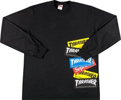 Лонгслив Supreme x Thrasher Multi Logo Long-Sleeve Tee &apos;Black&apos;, черный