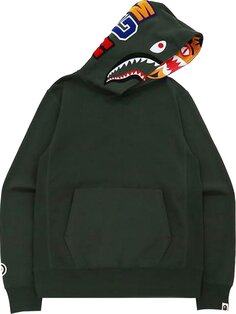 Худи BAPE Shark x Tiger Pullover Hoodie &apos;Olive Drab&apos;, зеленый