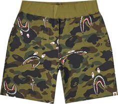 Спортивные шорты BAPE Shark 1st Camo Wide Sweatshort &apos;Green&apos;, зеленый