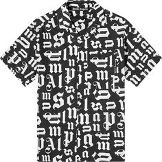 Рубашка Palm Angels Broken Monogram Bowling Shirt &apos;Black/White&apos;, черный
