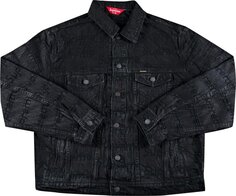 Куртка Supreme Frayed Logos Denim Trucker Jacket &apos;Black&apos;, черный