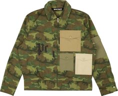 Рубашка Palm Angels Camouflage Patch Pocket Shirt Jacket &apos;Military Green&apos;, зеленый