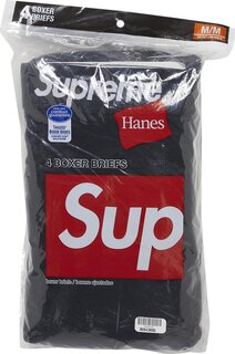 Боксеры Supreme x Hanes Boxer Briefs (4 Pack) &apos;Black&apos;, черный