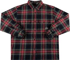 Рубашка Supreme Quilted Plaid Flannel Shirt &apos;Black&apos;, черный