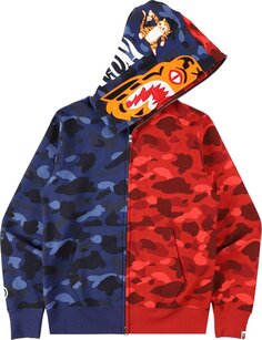 Худи BAPE Color Camo Tiger Shark Half Full Zip Hoodie &apos;Navy&apos;, синий