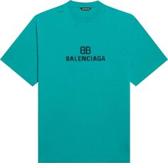 Футболка Balenciaga BB Pixel Boxy T-Shirt &apos;Turquoise/Black&apos;, синий