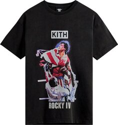Футболка Kith For Rocky IV Vintage Tee &apos;Black&apos;, черный