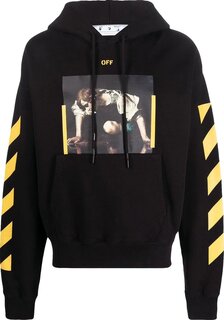 Худи Off-White Caravaggio Print Hoodie &apos;Black/Yellow&apos;, черный