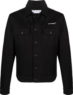 Куртка Off-White Diag Tab Slim Denim Jacket &apos;Black&apos;, черный