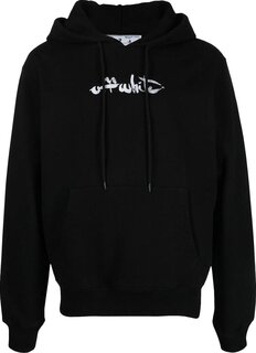 Худи Off-White Paint Arrow Slim Hoodie &apos;Black/White&apos;, черный