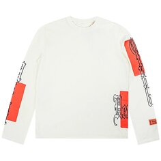 Лонгслив Heron Preston Gothic Color Block Long-Sleeve Tee &apos;White/Orange&apos;, белый