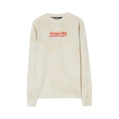 Лонгслив Palm Angels Burning Logo Classic Tee Long-Sleeve &apos;Off White&apos;, белый