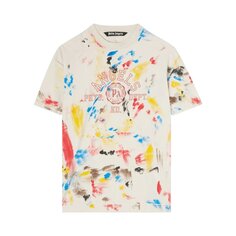 Футболка Palm Angels Painted College Tee &apos;Off White/Red&apos;, белый