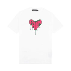 Футболка Palm Angels Spray Heart Classic Tee &apos;White/Fuchsia&apos;, белый