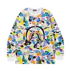 Лонгслив BAPE Multi Camo Shark Long-Sleeve Tee &apos;White&apos;, белый