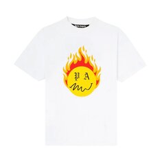 Футболка Palm Angels Burning Head Short-Sleeve T-Shirt &apos;White/Yellow&apos;, белый