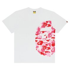 Футболка BAPE ABC Side Big Ape Head Tee &apos;White/Pink&apos;, белый