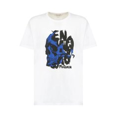 Футболка Alexander McQueen Graffiti Print T-Shirt &apos;White/Ultramarine&apos;, белый