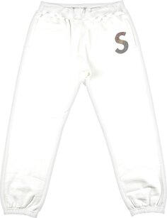 Спортивные брюки Supreme x Swarovski S Logo Sweatpant &apos;White&apos;, белый