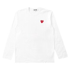 Футболка Comme des Garçons PLAY Emblem Long-Sleeve T-Shirt &apos;White&apos;, белый