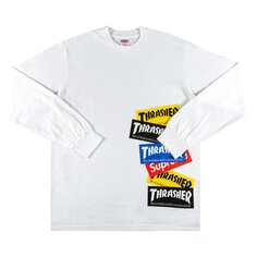 Лонгслив Supreme x Thrasher Multi Logo Long-Sleeve Tee &apos;White&apos;, белый