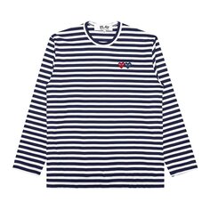 Рубашка Comme des Garçons PLAY Double Heart Striped Shirt &apos;White/Navy&apos;, белый