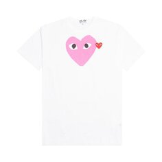 Футболка Comme des Garçons PLAY Red Emblem Heart T-Shirt &apos;White/Pink&apos;, белый