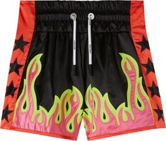 Шорты Palm Angels Burning Fighter Short &apos;Black/Fuchsia&apos;, черный