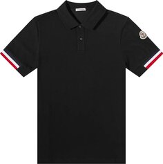 Рубашка Moncler Logo Patch Short-Sleeve Polo Shirt &apos;Black&apos;, черный