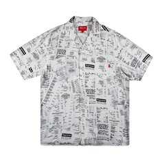 Рубашка Supreme Receipts Rayon Short-Sleeve Shirt &apos;White&apos;, белый