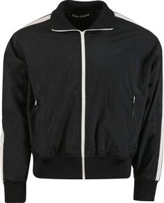 Куртка Palm Angels Curved Logo Track Jacket &apos;Black/White&apos;, черный