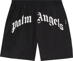 Шорты Palm Angels Curved Logo Swim Short &apos;Black/White&apos;, черный