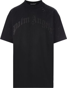 Футболка Palm Angels Glittered Logo Classic Tee &apos;Black&apos;, черный