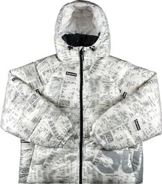 Куртка Supreme Hooded Down Jacket &apos;Receipts&apos;, белый