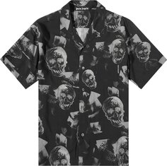 Рубашка Palm Angels Skull Print Bowling Shirt &apos;Black/White&apos;, черный