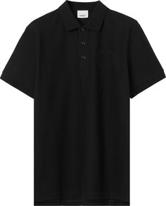 Рубашка Burberry Embroidered Oak Leaf Crest Piqué Polo Shirt &apos;Black&apos;, черный