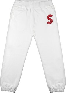 Спортивные брюки Supreme S Logo Sweatpant &apos;White&apos;, белый