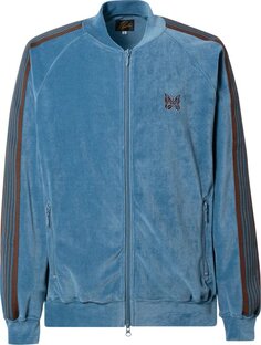 Куртка Needles Velour Track Jacket &apos;Blue Grey&apos;, синий