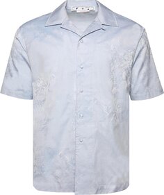 Рубашка Off-White Angel Motif Jacquard Short-Sleeve Shirt &apos;Azzurro&apos;, синий