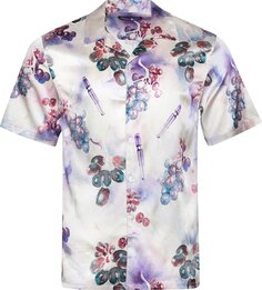 Футболка Nahmias Silk Short-Sleeve Button Down &apos;Grape Print&apos;, фиолетовый