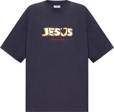 Футболка Vetements Jesus Loves You T-Shirt &apos;Faded Navy&apos;, синий