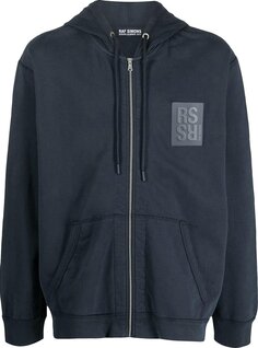 Худи Raf Simons Zipped Hoodie With RS Hand Signs On Sleeves &apos;Dark Navy&apos;, синий