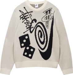 Свитер Stussy x Nike Icon Knit Sweater &apos;Natural&apos;, кремовый